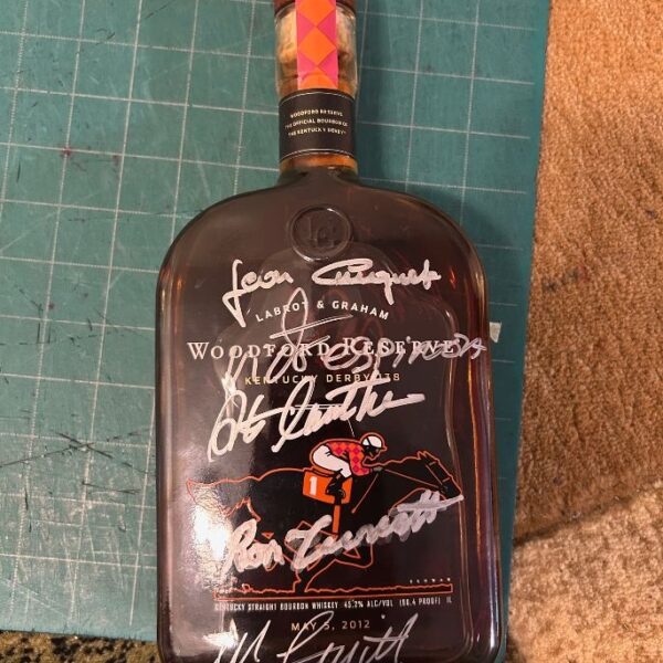 Woodford Reserve Bottle Signed By 5 Triple Crown Winners